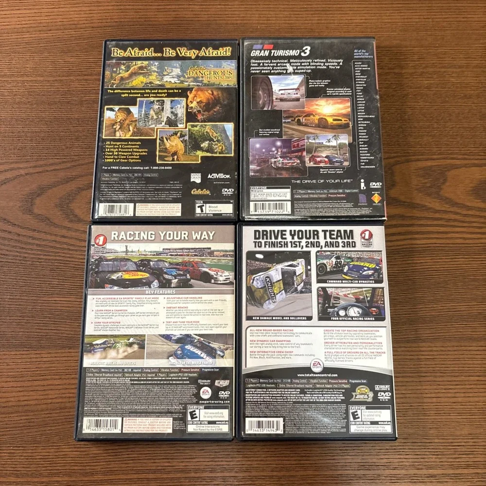 Sony PlayStation 2 Video‎ Game Bundle 4 Games Good NASCAR Gran Turismo Cabela's